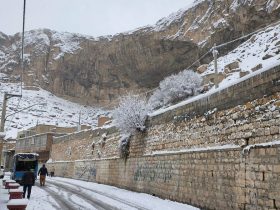 کوه قیه در شهر ماکو در آذربایجان غربی در فصل زمستان